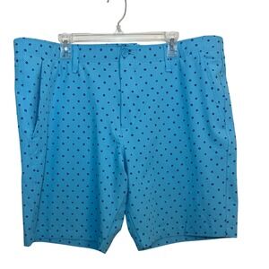 Under Armour Shorts Flat Front Chino Aqua Blue Flower Floral Print Golf 40